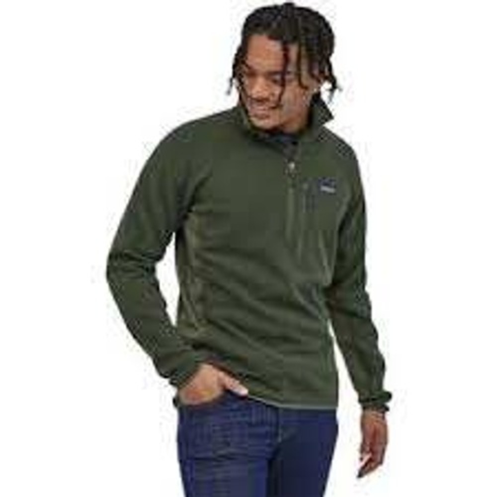 Patagonia Mens Better Sweater 1/4 Zip Fleece Pullover Olive Green Size M